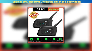 Limited EJEAS V6 PRO+ Motorcycle Helmet Intercom Bluetooth Headset 6 Riders Communicator Waterproof