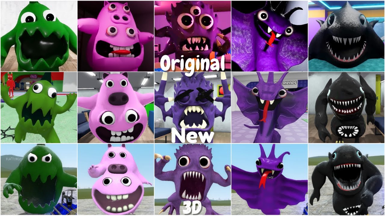 Original vs NEW vs 3D Garten of Banban 3 Jumpscares - YouTube