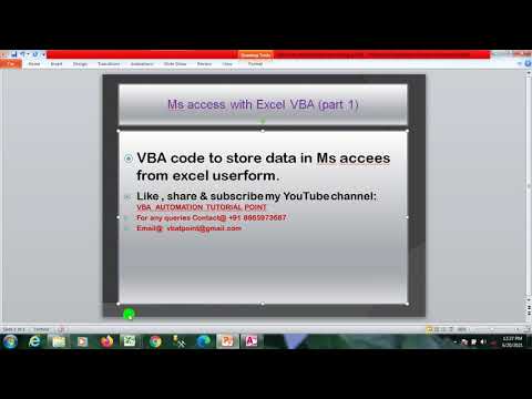 VBA code to  store data from Excel userform to Ms Access Database use connection  (Part 1)