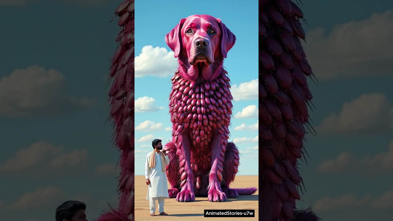 Dog covered in millions of bright pink beetles saved by farmer 