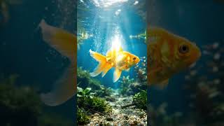 Beauti fish Golden fish in deep ocean