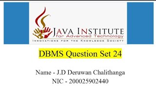 DBMS Question Set - 24