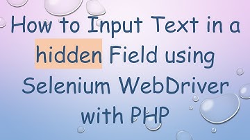 How to Input Text in a hidden Field using Selenium WebDriver with PHP