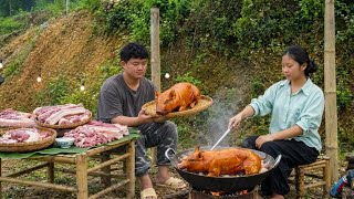 We Cooked a Whole Pig in a Giant Wok! | Traditional Mountain Cooking screenshot 5