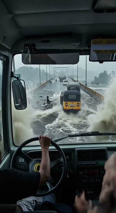 Detik-detik Menegangkan! Jembatan Nyaris Runtuh Dihantam Badai Besar!#video  #banjir #viralvideo