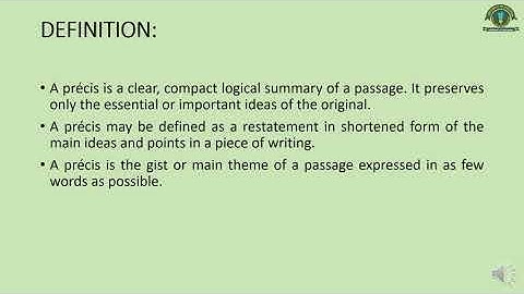 Lecture 19  |  Communication Skills  |  Precis Writing