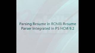 Parsing Resume in RChilli Resume Parser Integrated in PeopleSoft HCM 9.2