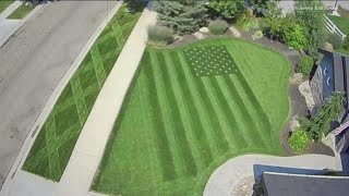 Idaho man mows American flag into lawn