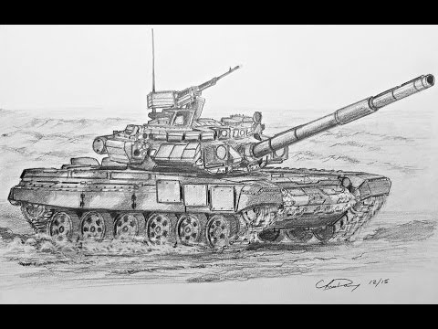 How to Draw a Russian T-90 Tank