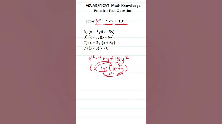 ASVAB/PiCAT Math Knowledge Practice Test Question: Factoring #acetheasvab with #grammarhero #afqt