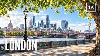 Walking London on a Bright Sunny Afternoon · Sunny Day London Walking Tour in 4K HDR