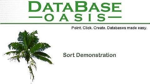 Control the order Database Oasis records appear with Sort