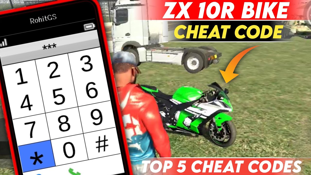 KAWASAKI NINJA ZX-10R BIKE CHEAT CODE || TOP - 5 CHEAT CODE IN