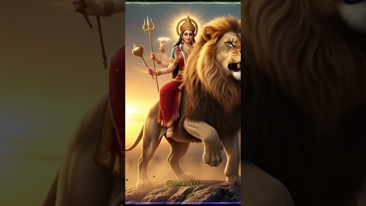 Durga's Divine Power Unleashed 🔱 #spiritualart #hinduism #mythology