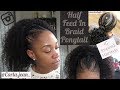 27: Half Feed In Braid Ponytail with Kinky Curly Hair
