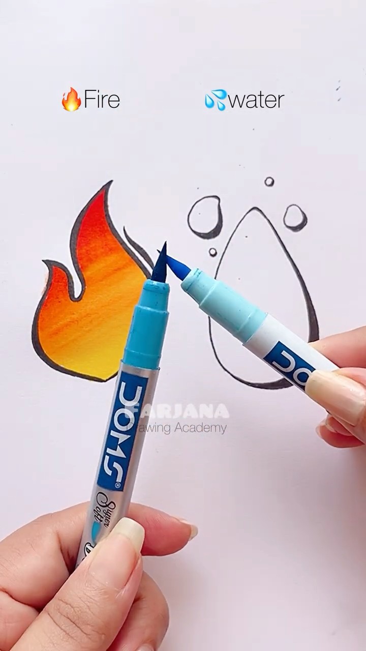 ?VS? Painting with brush pen #satisfying #art #painting