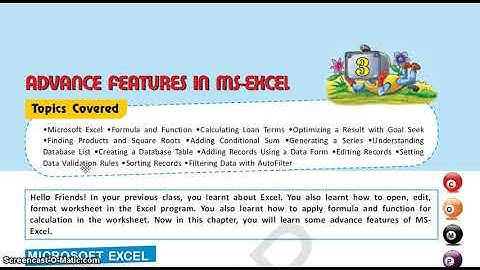 Advanced Features in MS Excel/ Part 4/ Ch 3/ Class 7/ Computer Science/ IT Planet/ APS CBSE