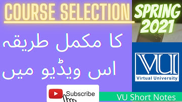 How to Course selection fall 2021 | fall admission 2021 | VU