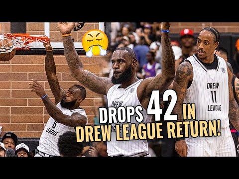 LeBron James Returns To The Drew League! Drops 42 Points & INSANE DUNKS! FULL HIGHLIGHTS 🔥