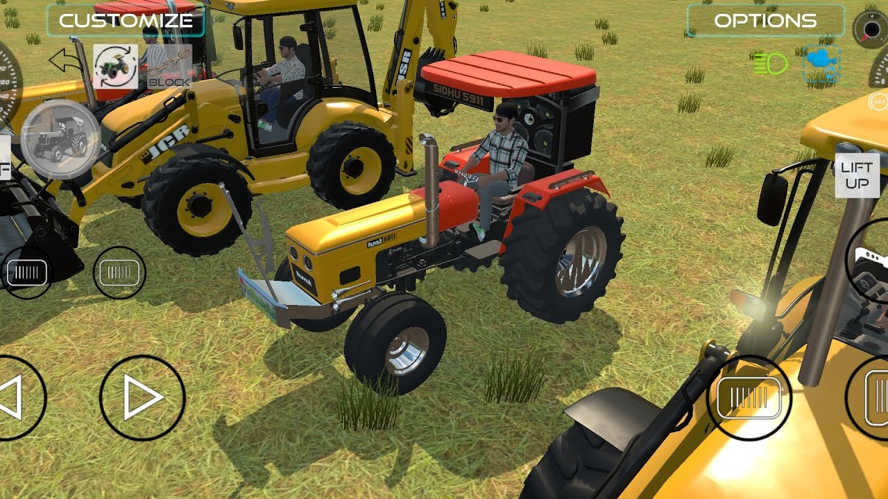 Driving jcb Unloading Stones from tractor video 