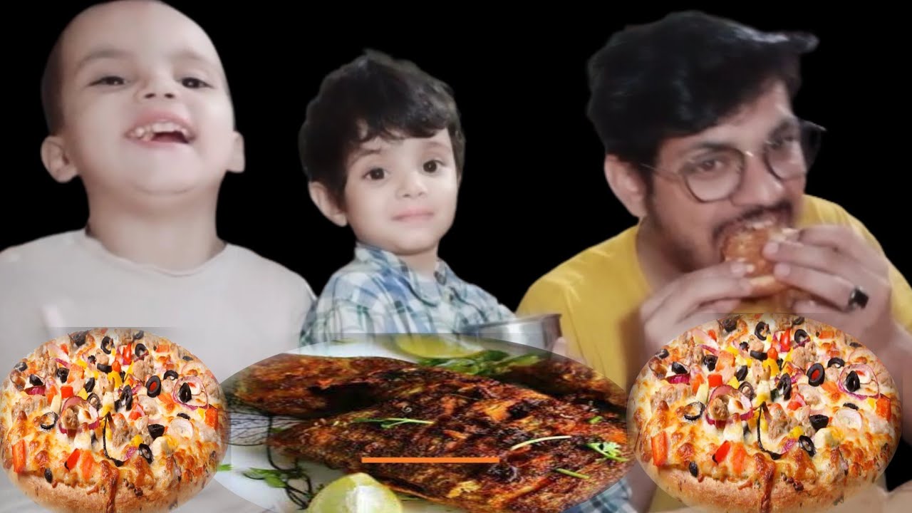 Kids Fight for Pizza and Fish See Who Wins the competitionpizza partyfishingpizza