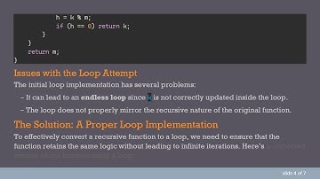 Converting Recursive Functions to Loops