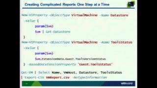 VMworld 2011: vsp2296 - What Everyone Ought to Know About Reporting vSphere Environment w/ Power CLI