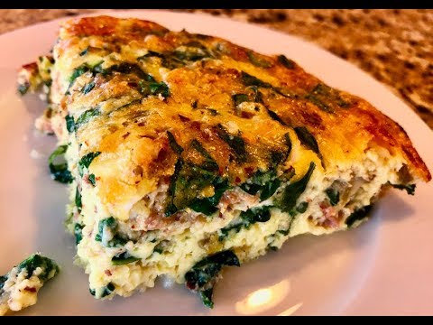 sausage spinach quiche - YouTube