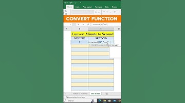 How to use Convert Function |  Convert min to Sec | #techblend8 #shorts #exceltips  #excel