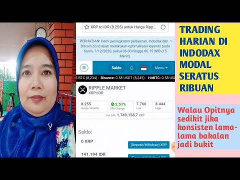 Trading harian di INDODAX modal seratus ribuan tetap dapat untung |       Coin TRON dan XRP