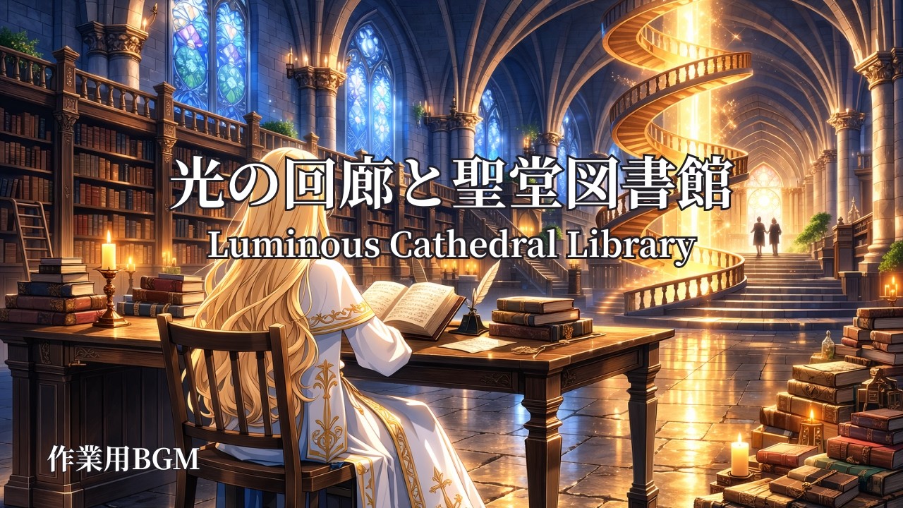 【作業用BGM】光の回廊と聖堂図書館 | Cathedral Library beneath the Luminous Cloister | Calm Celtic Fantasy Ambience