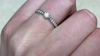 Tiffany & Co. 0.19ct Center Round Brilliant Cut Diamond Engagement Ring - Hand Video