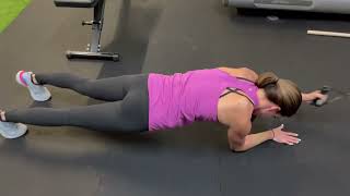 Forward Plank with Single Arm Pull Down on Cable Machine