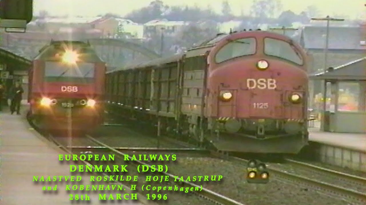 European Railways in the 1990s Denmark DSB Locations from Naestved to Kobenhavn on 28th March 1996