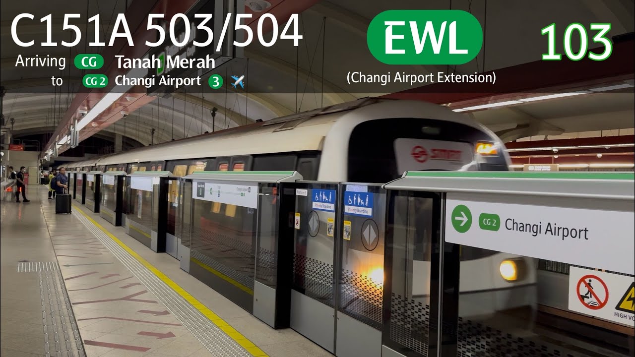 [SMRT] [First T103 From ECID] Kawasaki CSR Qingdao Sifang C151A [503/504] - at Tanah Merah (CGL)