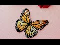 3D Butterfly : Long & short stitches | Easy stitches 🦋