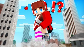 JJ GIRL Became GIANT and ATTACK CITY ! - in Minecraft (Maizen)