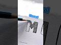 How to draw 3D letter 'M' ✍️🔥 #shorts