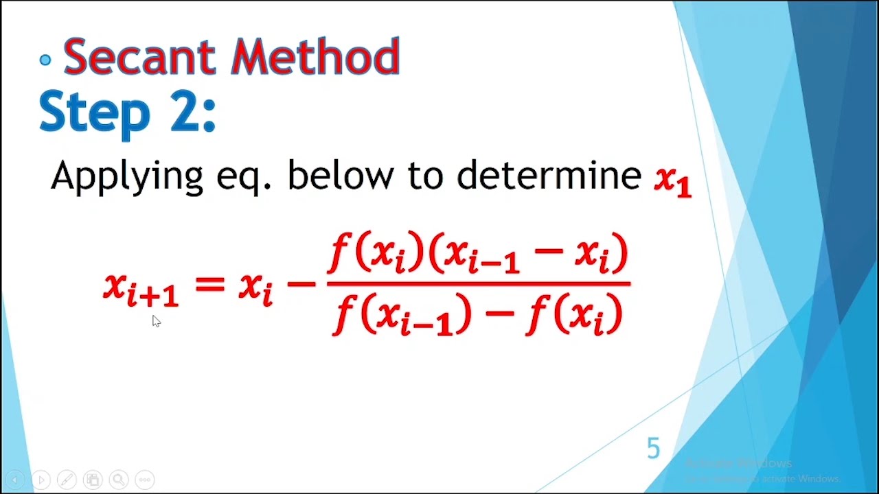 Numerical Methods-Root Findings- Secant Method شرح