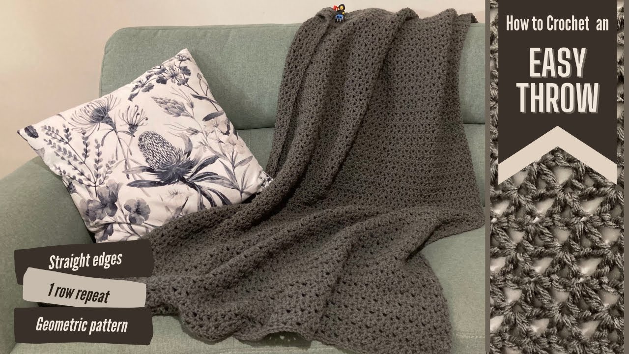 Crochet Throw Blanket with Straight Edges and Modern Look YouTube