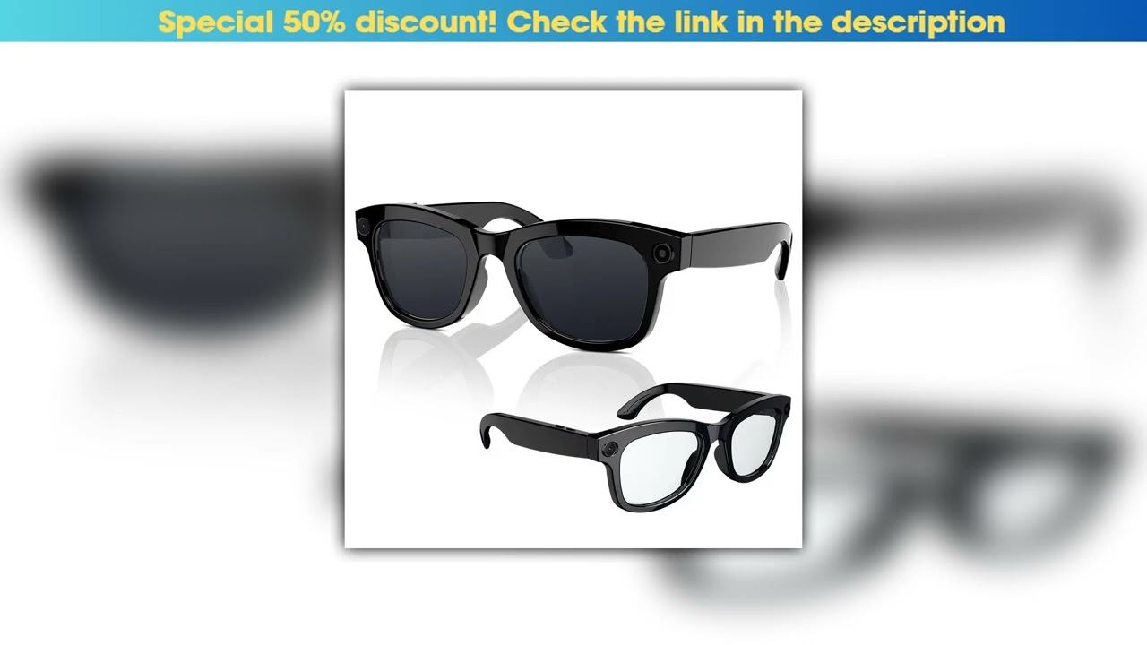 Today Only Smart Camera Glasses Support Prescription Glasses AI Shooting Camera HD 800MP Photo Reco