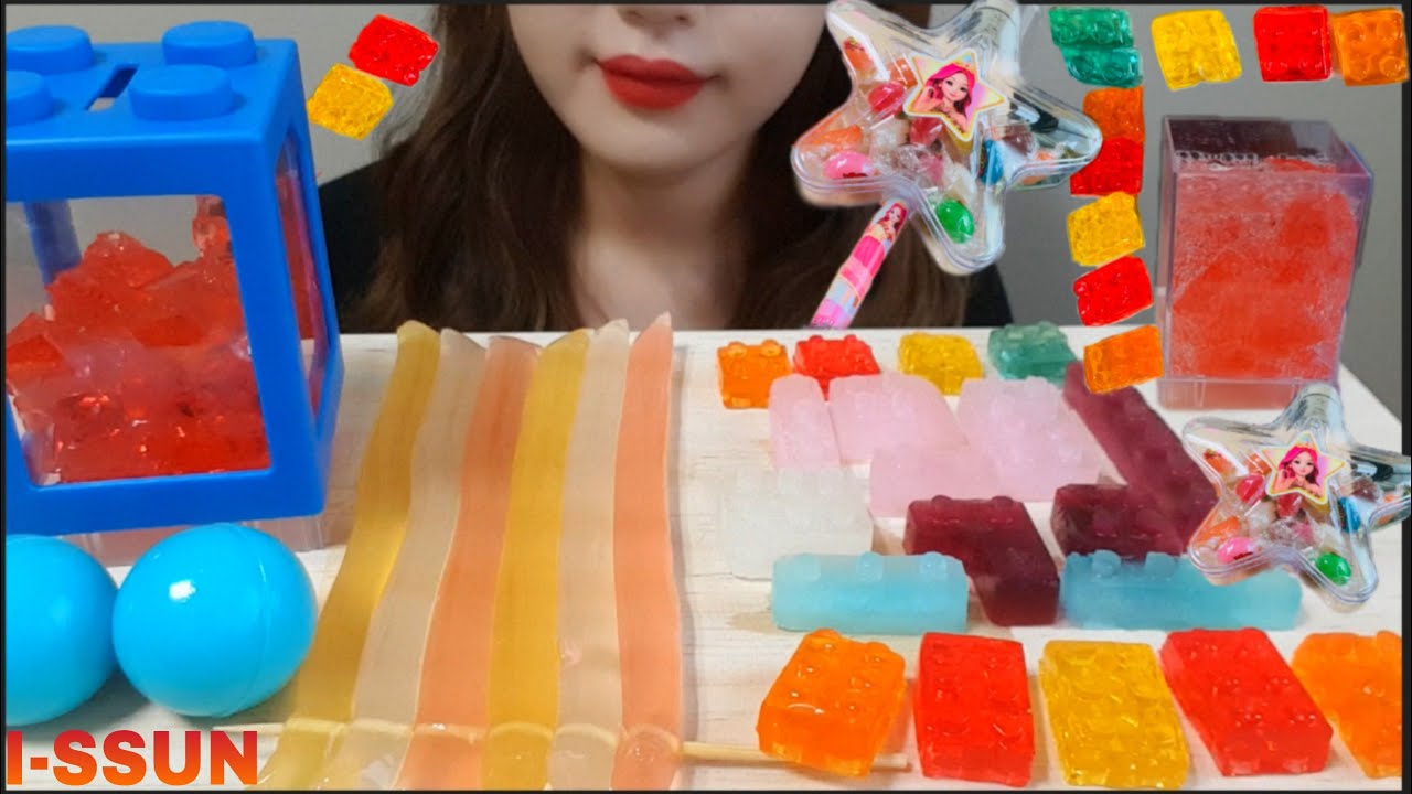 [ASMR MUKBANG] ICE BLOCK, BLOCK JELLY, NOODLE, EARTH JELLY, MAGIC WAND