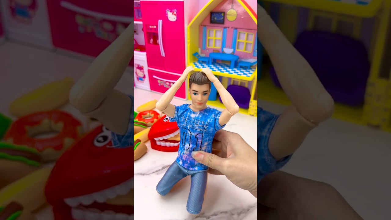 Satisfying With Unboxing Doll Eating Set Toy, ASMR Video 