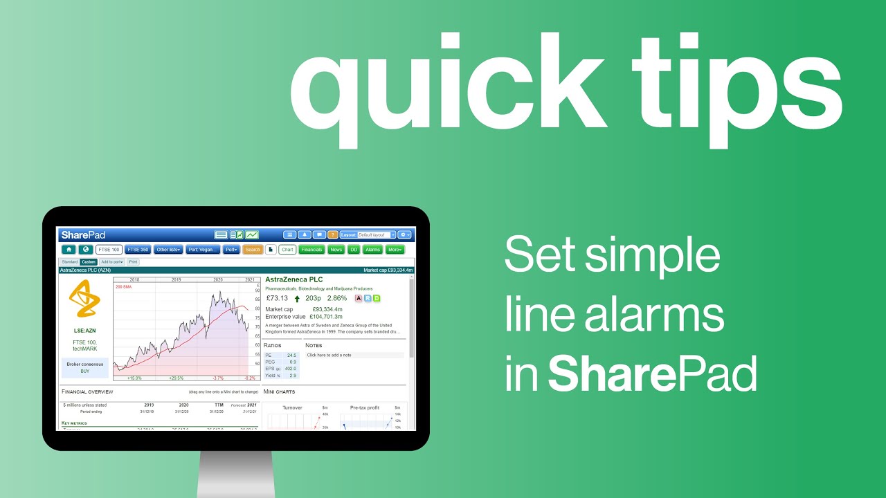 ShareScope (formerly SharePad) - Setting simple line alarms | Quick tips