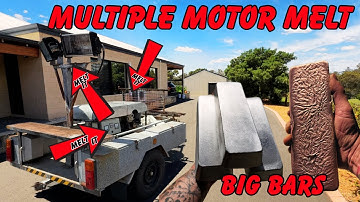 Huge copper Ingot - Free Motor Melts - ASMR Metal Melting- BigStackD Free Metal Scrapping