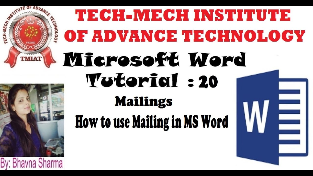 Ms word basic to advance tutorial 20 mailings in ms word youtube