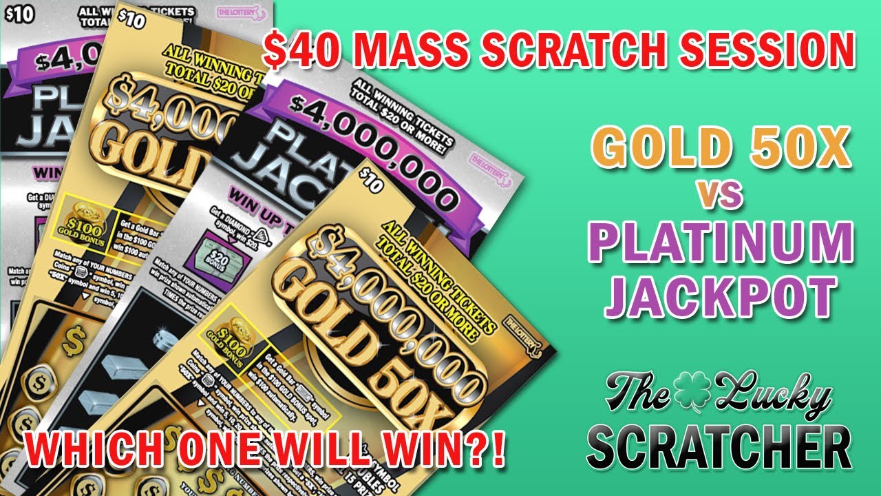 $40 in $10 MASS Scratch Tickets 💵 | Gold 50X & Platinum Jackpot – Can We Strike Big? 🍀