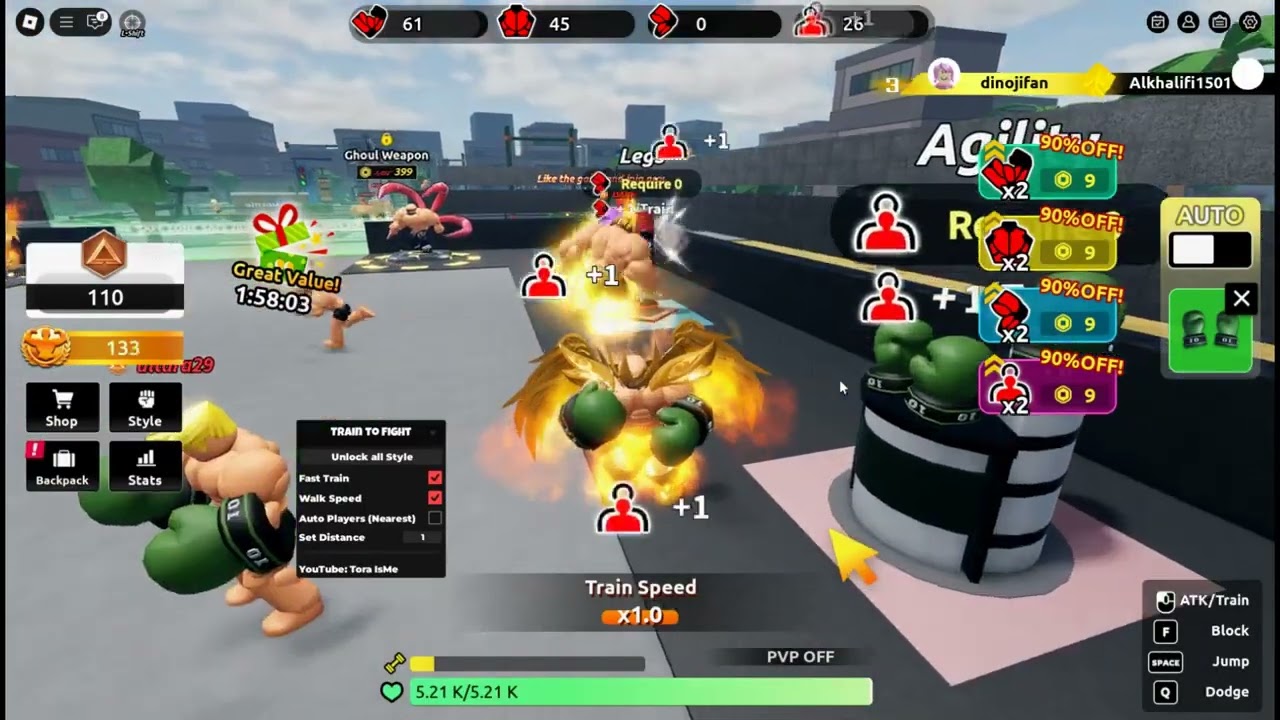 🔥 Train to Fight Script - Get all Style | Fast Train | Kill Player         