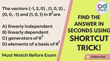 TN SET Previous Year Question Paper Solution | Linear Algebra | #tnsetmaths #pgtrbmaths #setexam2024
