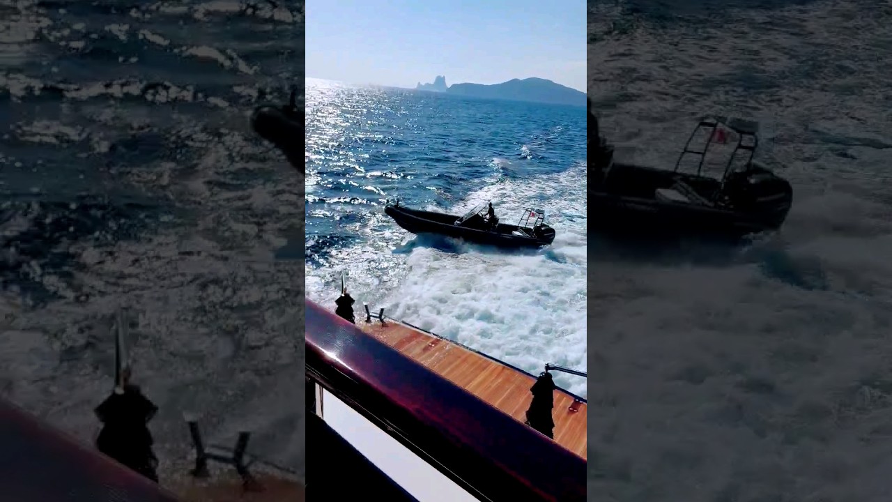 Tender so close on Yacht.😯 Ibiza 
